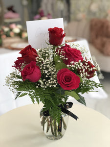 Red Rose Vase Arrangement Vancouver & Red Deer Florist | House of Fiori Valentines Day Flowers