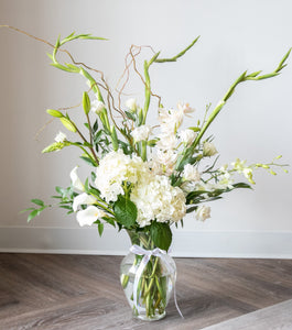 Bianca Vase Arrangement - Tasteful & Beautiful Funeral or Sympathy Floral Arrangement.
