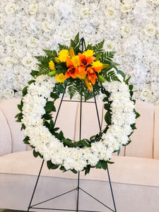 Heavenly Round Funeral Wreath | Vancouver & Red Deer Florist | House of Fiori