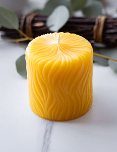 Passion 3in x 3in Pure Beeswax Pillar BC Candle in Vancouver and Red Deer Studio