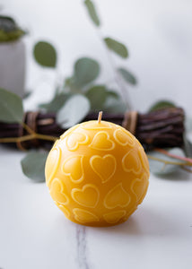 Love 3.5in Round Pure Beeswax Candle in Vancouver and Red Deer Studio